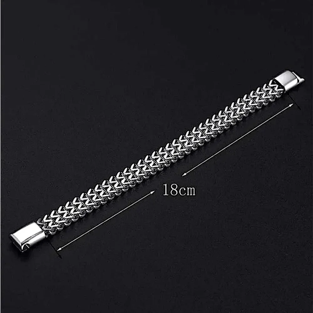 Stainless Steel Cuban Chain Magnetic Closure Hip Hop Bracelet
